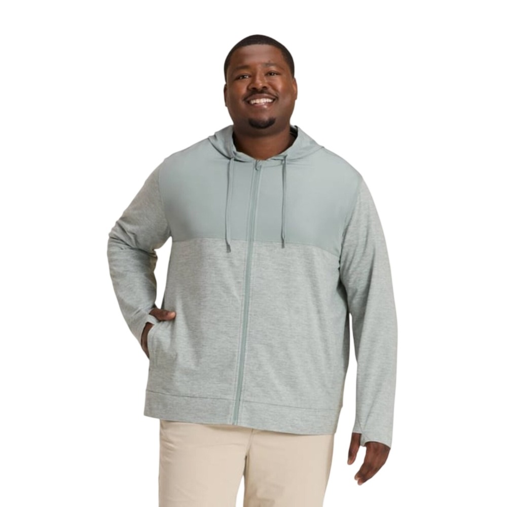 All in Motion Mens 3XL Full Zip Hoodie Olive Green Heather Active Sweatshirt